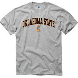 Oklahoma State Cowboys  Arch and Logo Short Sleeve T-shirt - Gray