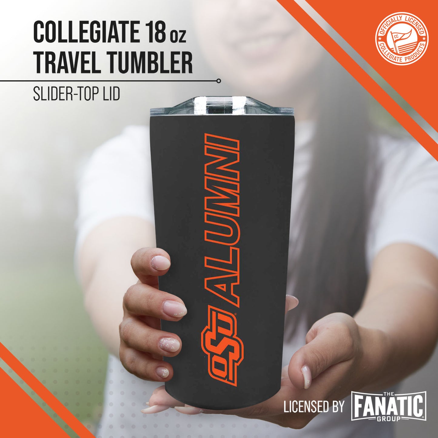 Oklahoma State Cowboys Collegiate Stainless Steel Travel Tumbler for Alumni - Black