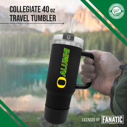 Oregon Ducks Collegiate 40oz Stainless Steel Travel Tumbler with Handle for Alumni - Black