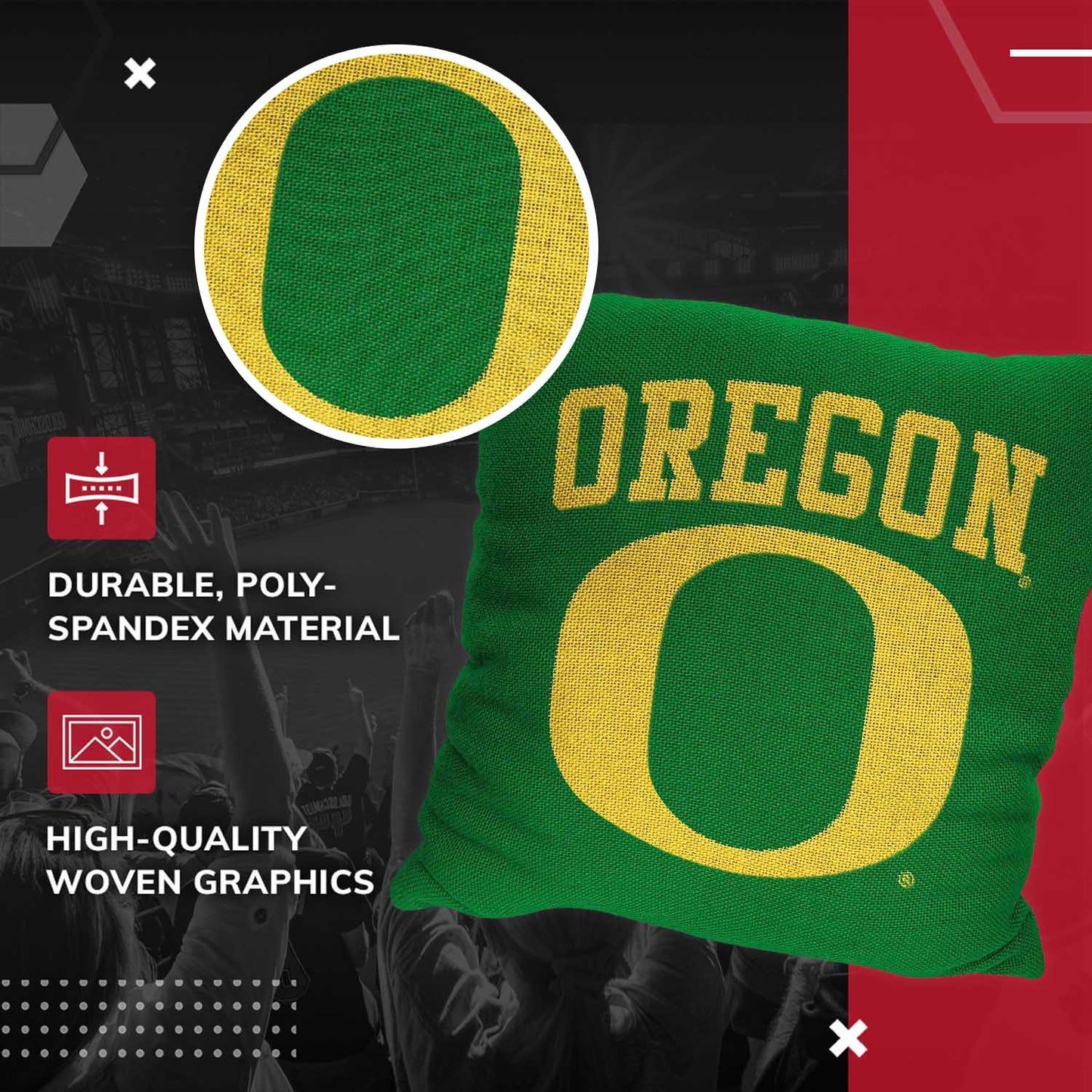 Oregon Ducks NCAA Decorative Pillow - Kelly Green