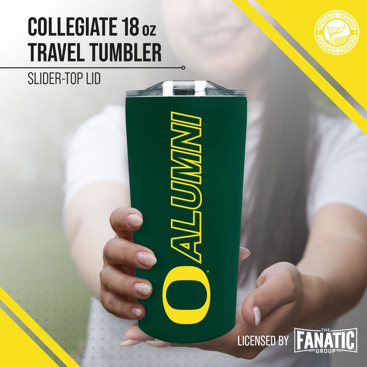 Oregon Ducks Collegiate Stainless Steel Travel Tumbler for Alumni - Green
