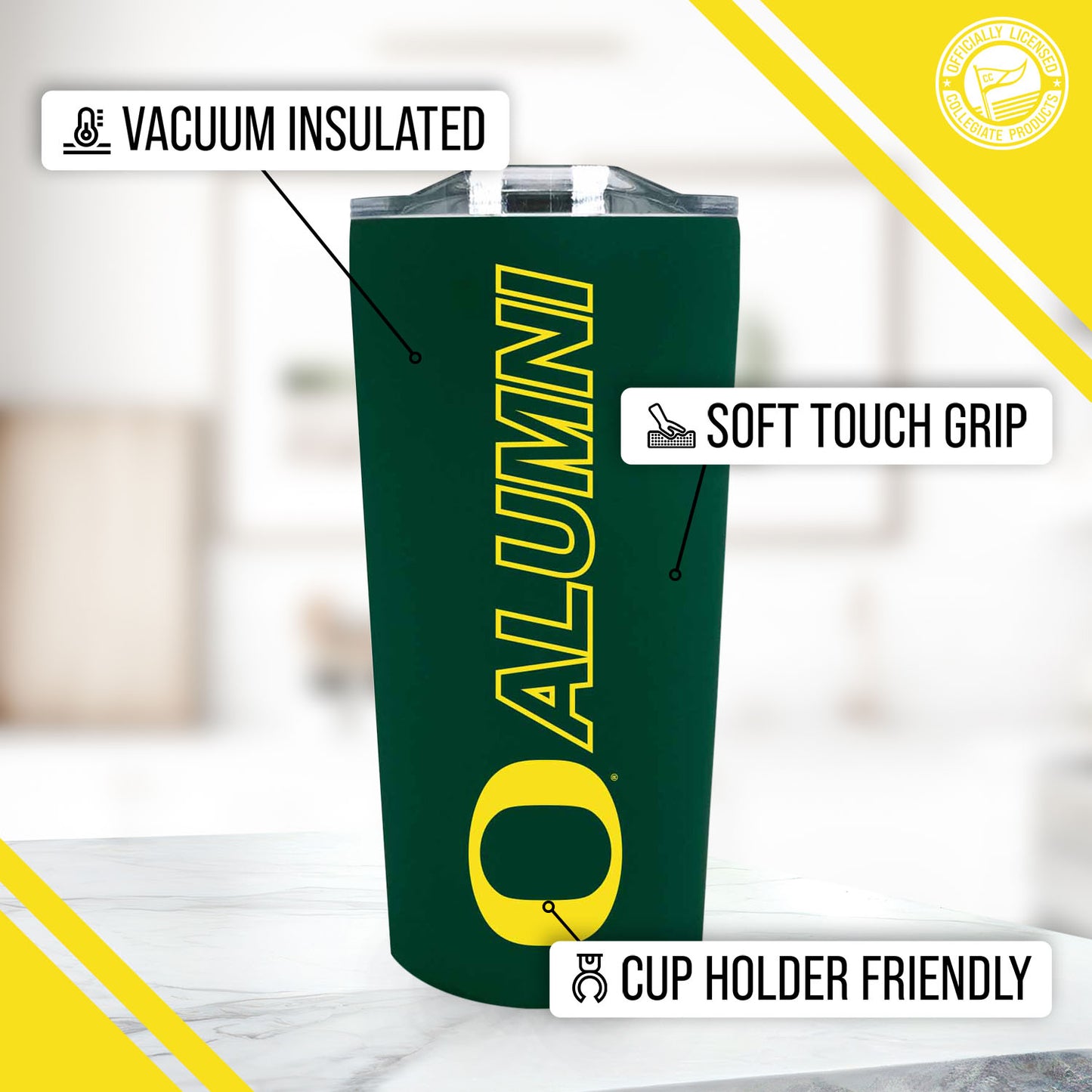 Oregon Ducks Collegiate Stainless Steel Travel Tumbler for Alumni - Green