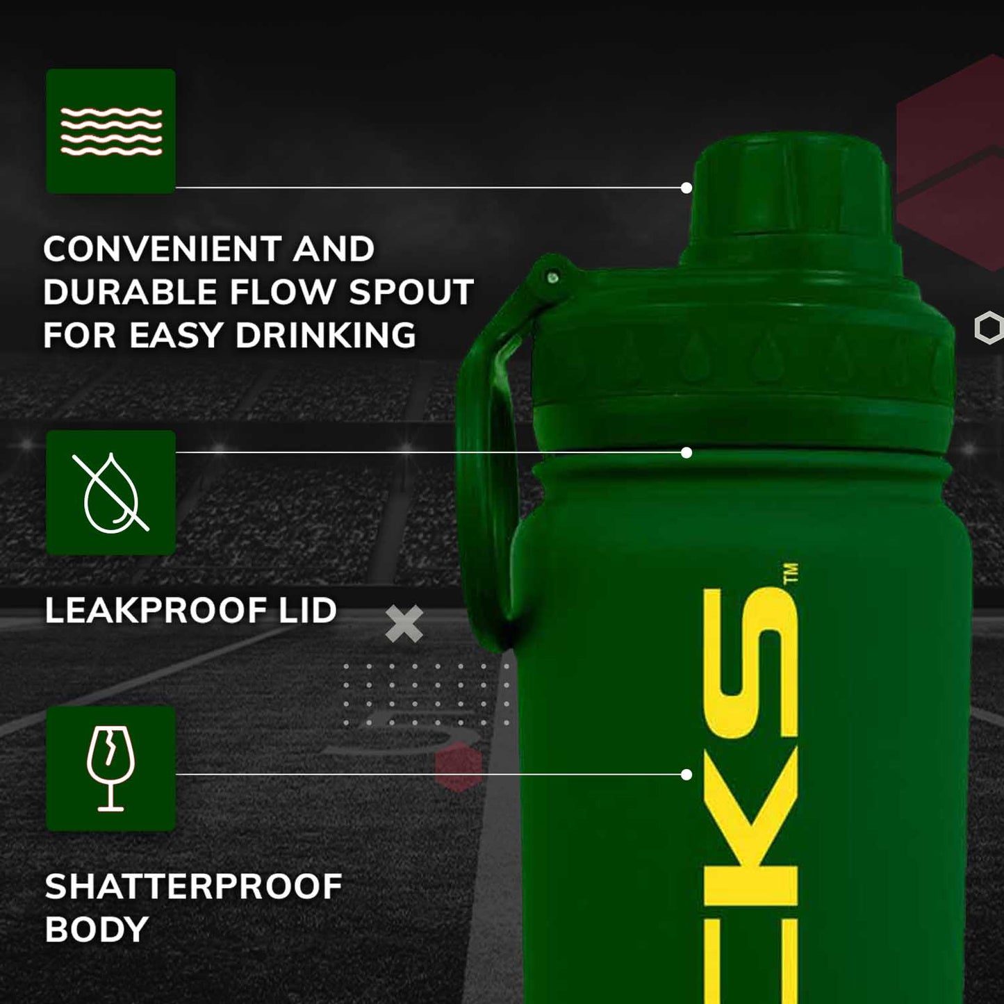 Oregon Ducks NCAA Stainless Steel Water Bottle - Green