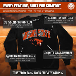 Oregon State Beavers Adult Arch & Logo Soft Style Gameday Crewneck Sweatshirt - Black