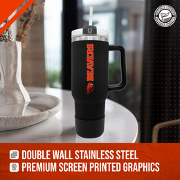 Oregon State Beavers College & University 40 oz Travel Tumbler With Handle - Black