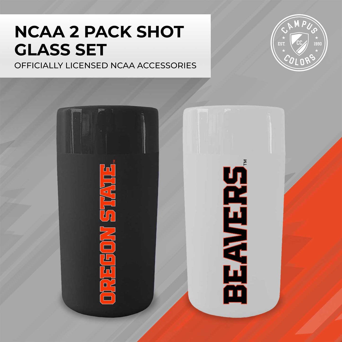 Oregon State Beavers College and University 2-Pack Shot Glasses - Team Color