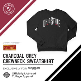 Ohio State Buckeyes NCAA Adult Charcoal Crewneck Fleece Sweatshirt - Charcoal