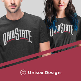 Ohio State Buckeyes Campus Colors NCAA Adult Cotton Blend Charcoal Tagless T-Shirt - Charcoal