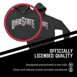 Ohio State Buckeyes NCAA Adult Cotton Blend Charcoal Hooded Sweatshirt - Charcoal