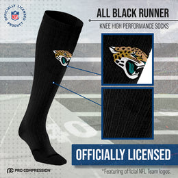 Jacksonville Jaguars NFL Adult Knee High-Performance Socks - Black