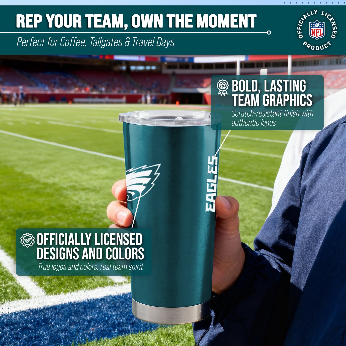 Philadelphia Eagles NFL 20oz Gameday Stainless Steel Tumbler - Deep Teal