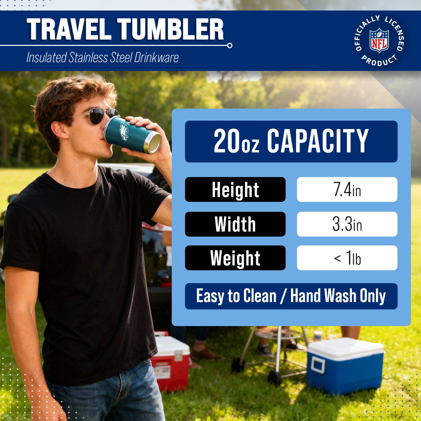 Philadelphia Eagles NFL 20oz Gameday Stainless Steel Tumbler - Deep Teal