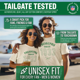 Philadelphia Eagles NFL Adult Big Date Tag-Less T-Shirt - Natural