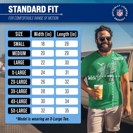 Philadelphia Eagles NFL Adult Distressed Helmet Tag-Less T-Shirt - Kelly Green Heather