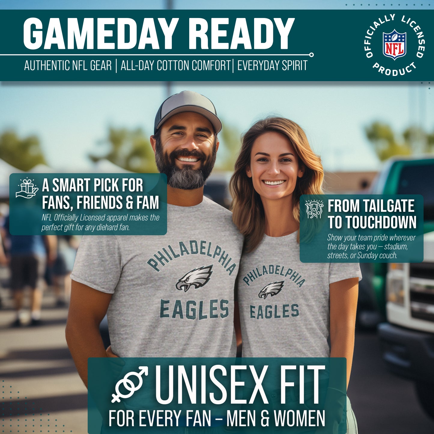 Philadelphia Eagles NFL Adult Gameday T-Shirt - Gray