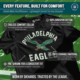 Philadelphia Eagles NFL Adult Retro Gameday Unisex T-Shirt - Black