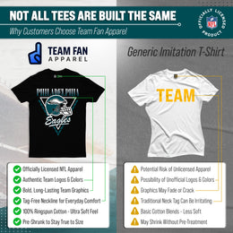 Philadelphia Eagles NFL Adult Retro Triangle Unisex T-Shirt - Black