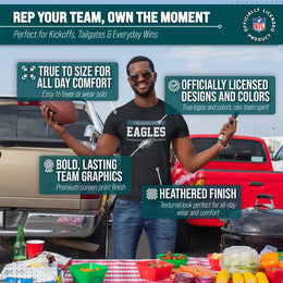 Philadelphia Eagles NFL Adult Team Block Tagless T-Shirt - Charcoal