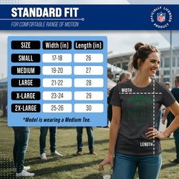 Philadelphia Eagles NFL Womens Big Date Tag-Less T-Shirt - Black