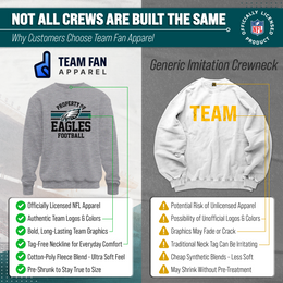 Philadelphia Eagles NFL Adult Property Of Crewneck Fleece Sweatshirt - Sport Gray