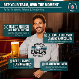 Philadelphia Eagles NFL Adult Property Of Crewneck Fleece Sweatshirt - Sport Gray