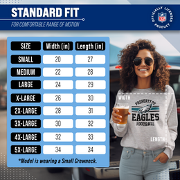 Philadelphia Eagles NFL Adult Property Of Crewneck Fleece Sweatshirt - Sport Gray