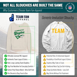 Philadelphia Eagles NFL Womens Vintage Charm Slouchy Crewneck - Birch