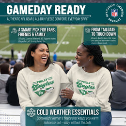 Philadelphia Eagles NFL Womens Vintage Charm Slouchy Crewneck - Birch