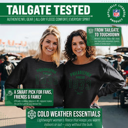 Philadelphia Eagles NFL Womens Big Date Slouchy Crewneck - Black