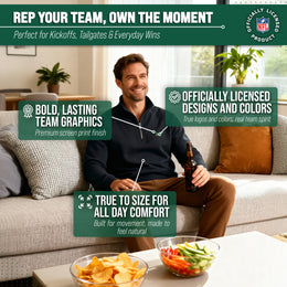 Philadelphia Eagles NFL Adult Unisex Team Logo Quarter Zip Pullover Sweatshirt - Black