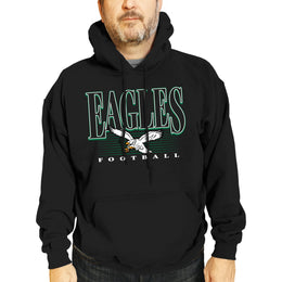 Philadelphia Eagles NFL Adult Unisex Overtime Blueprint Soft Fleece Hooded Sweatshirt - Black