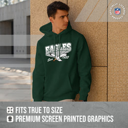 Philadelphia Eagles NFL Adult Unisex Vintage Block Ultra Soft Fleece Hooded Sweatshirt - Forest Green