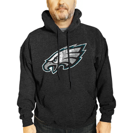 Philadelphia Eagles NFL Adult Unisex Modern Throwback Ultra Soft Fleece Hooded Sweatshirt - Black Heather