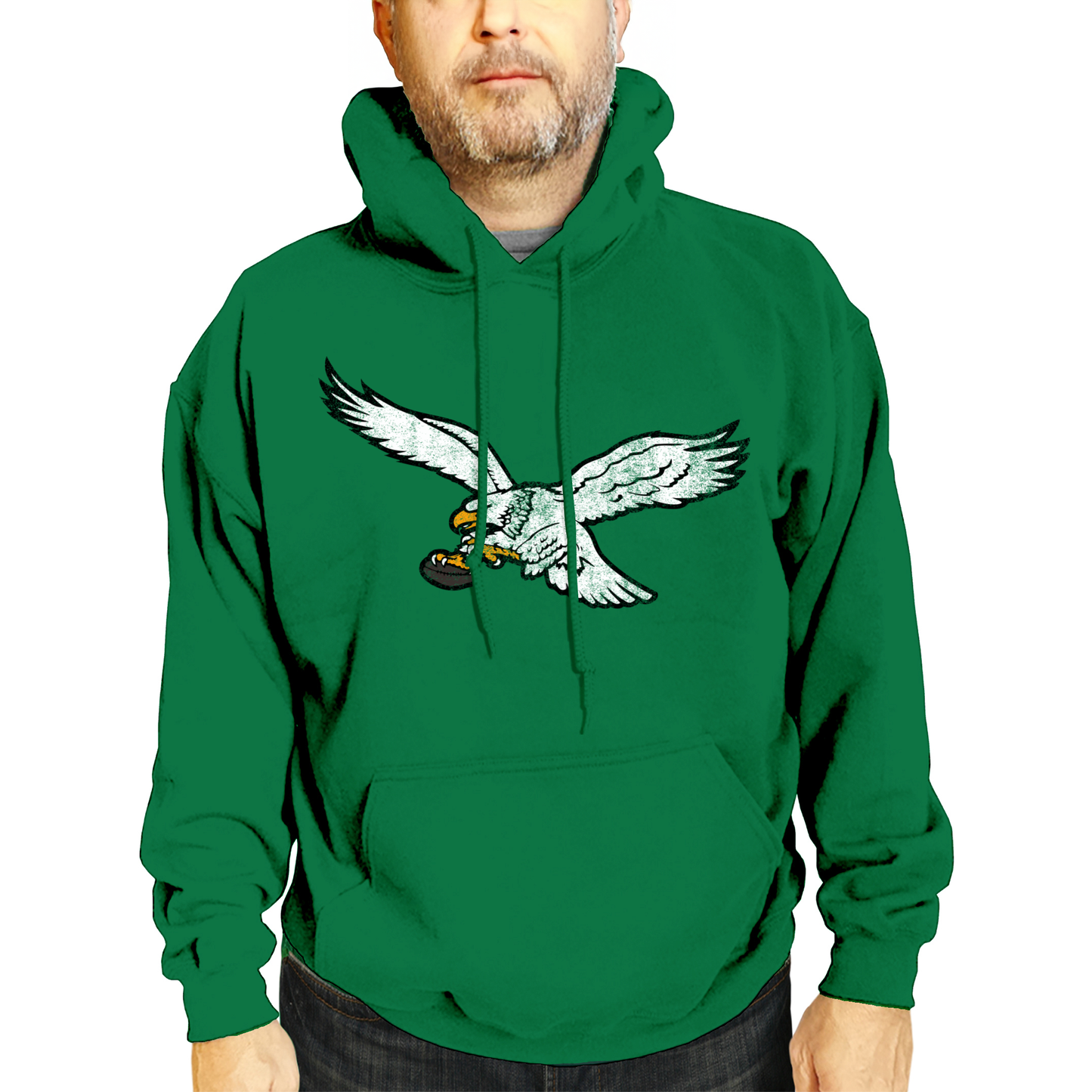 Philadelphia Eagles NFL Adult Unisex Modern Throwback Ultra Soft Fleece Hooded Sweatshirt - Kelly Green