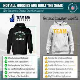 Philadelphia Eagles NFL Adult Unisex Retro Gameday Ultra Soft Fleece Hooded Sweatshirt - Black