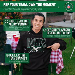 Philadelphia Eagles NFL Adult Unisex Overtime Blueprint Soft Fleece Hooded Sweatshirt - Black