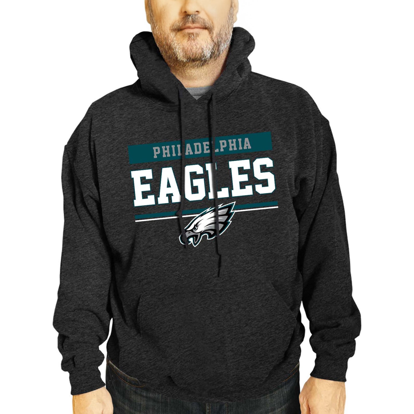 Philadelphia Eagles NFL Adult Gameday Charcoal Hooded Sweatshirt - Charcoal