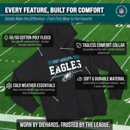 Philadelphia Eagles NFL Adult Gameday Charcoal Hooded Sweatshirt - Charcoal