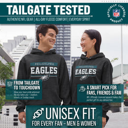Philadelphia Eagles NFL Adult Gameday Charcoal Hooded Sweatshirt - Charcoal
