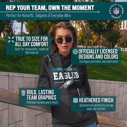 Philadelphia Eagles NFL Adult Gameday Charcoal Hooded Sweatshirt - Charcoal