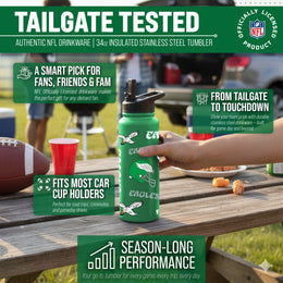 Philadelphia Eagles NFL 34Oz Native Quencher Water Bottle - Kelly Green