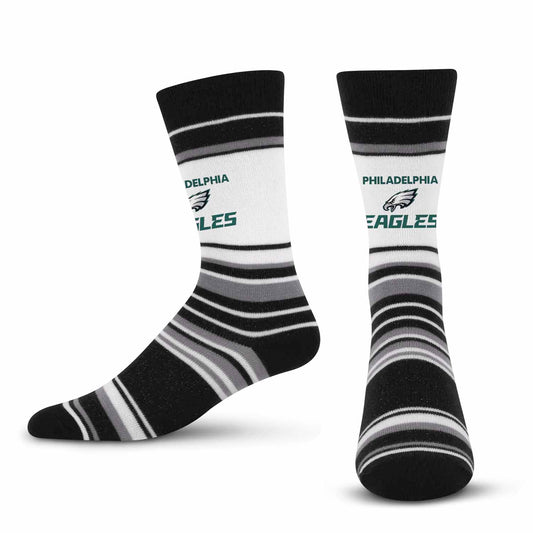 Philadelphia Eagles NFL Adult Striped Dress Socks - Black