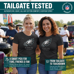 Philadelphia Eagles Women's NFL Ultimate Fan Logo Short Sleeve T-Shirt - Black