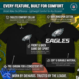 Philadelphia Eagles NFL Pro Football Final Countdown Adult Cotton-Poly Short Sleeved T-Shirt For Men & Women - Black
