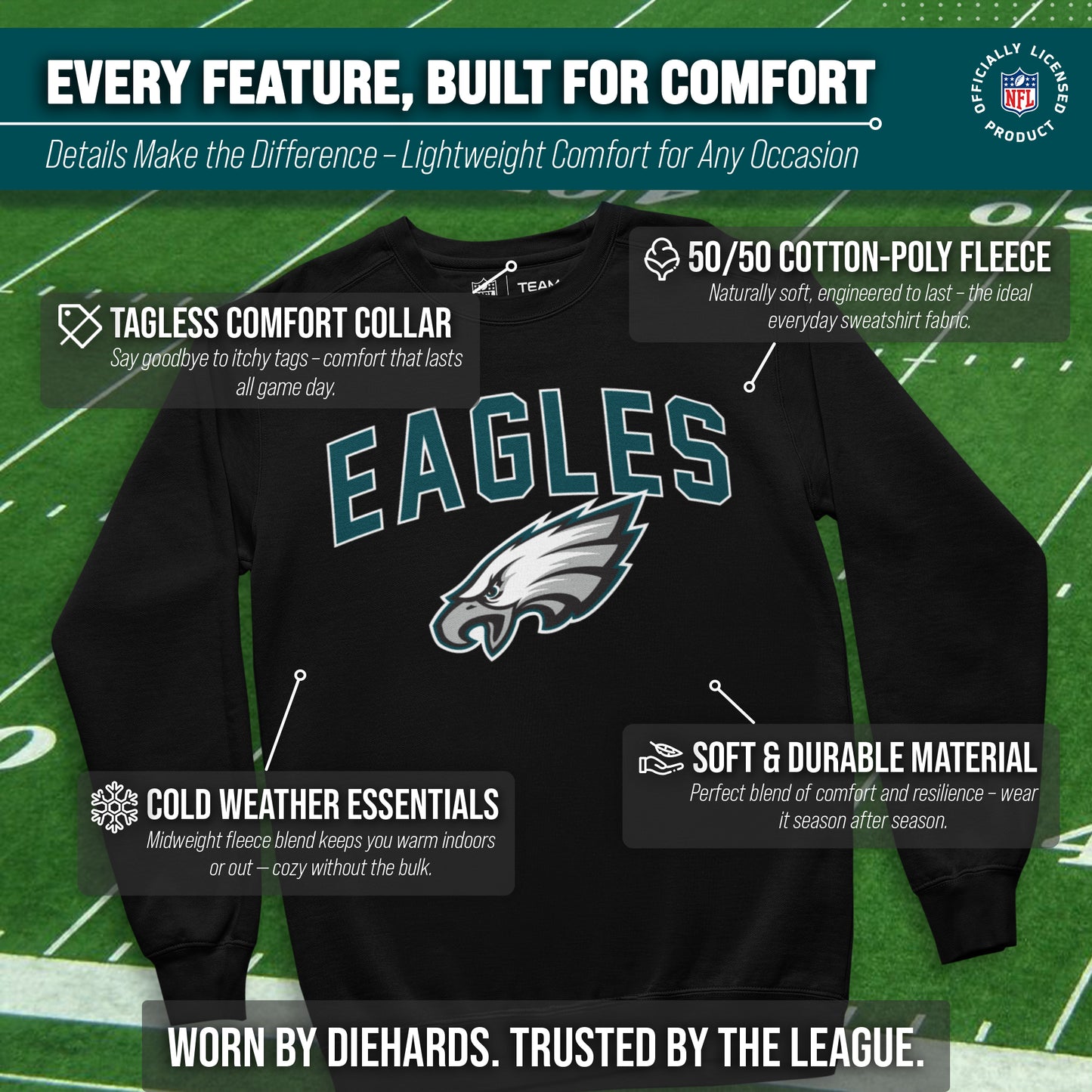 Philadelphia Eagles NFL Home Team Crew - Black