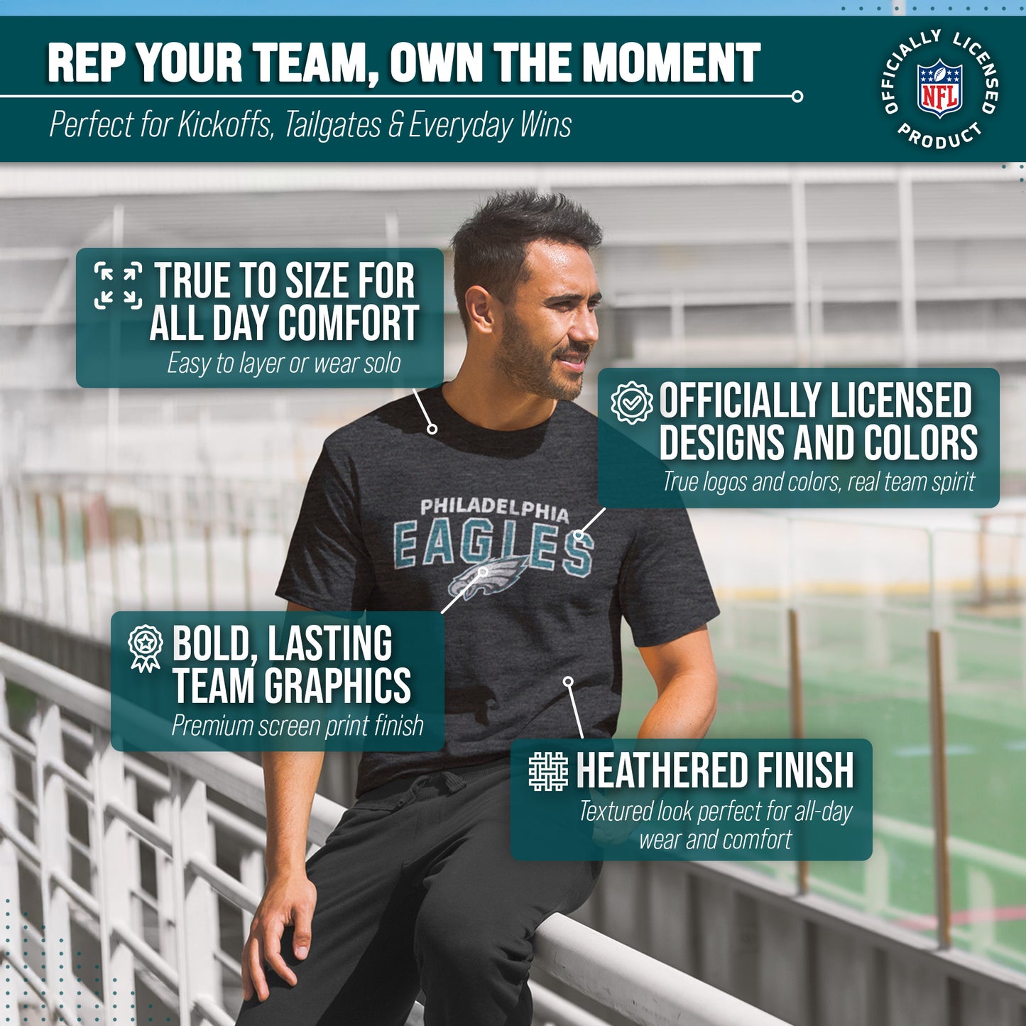 Philadelphia Eagles NFL Starting Fresh Tee - Black