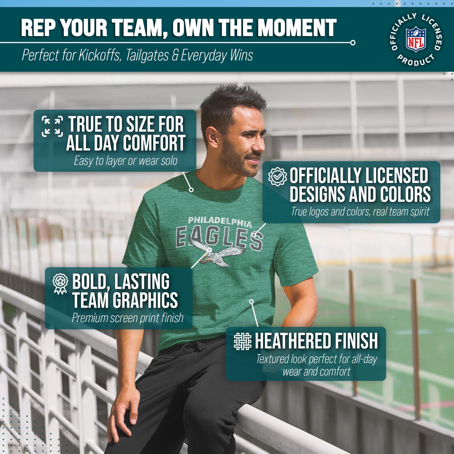 Philadelphia Eagles NFL Starting Fresh Tee - Kelly Green