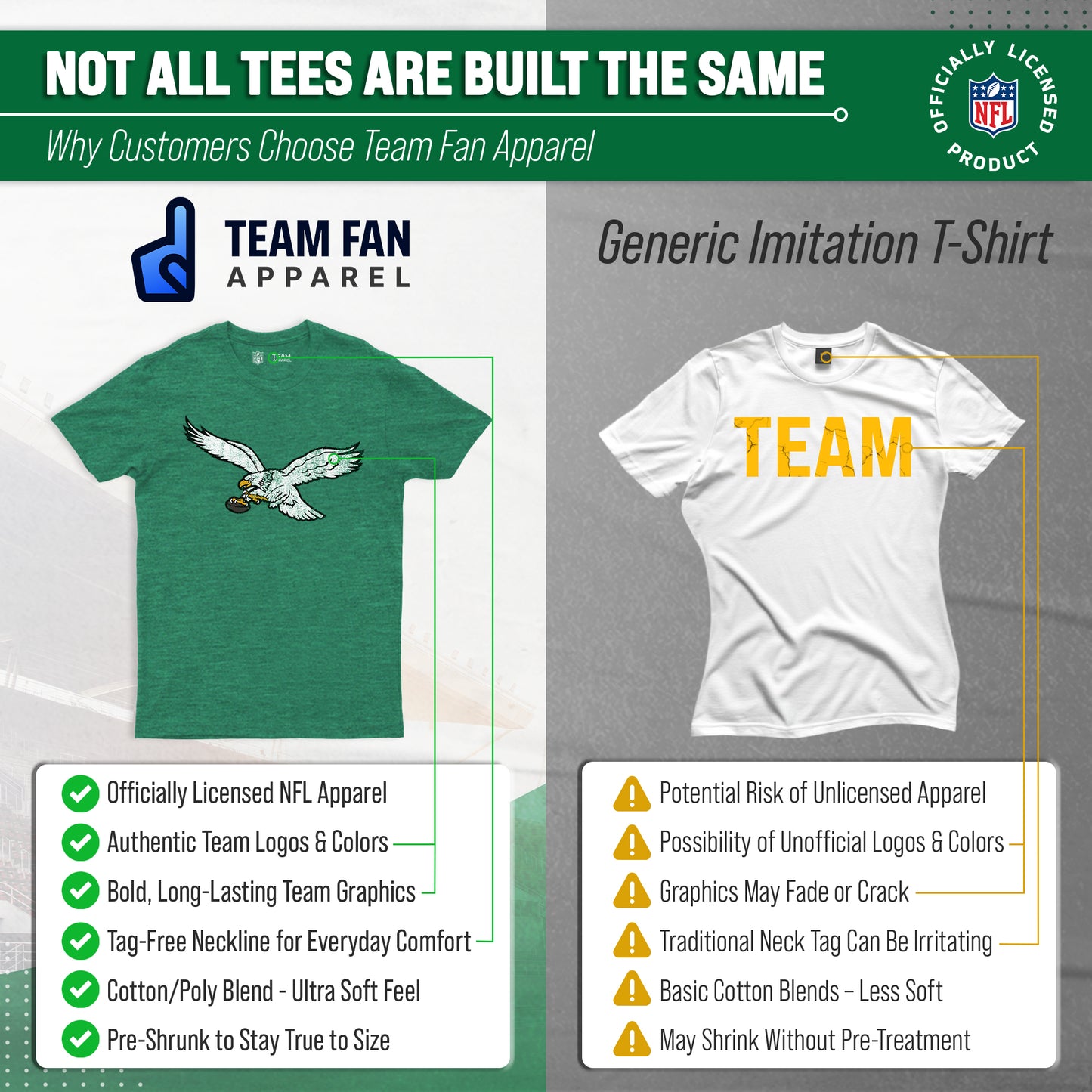 Philadelphia Eagles NFL Modern Throwback T-shirt - Green