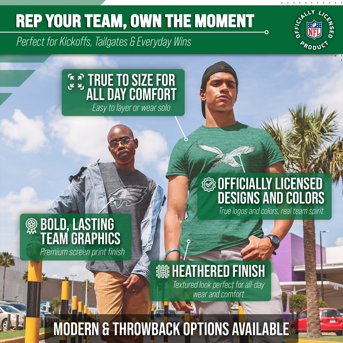 Philadelphia Eagles NFL Modern Throwback T-shirt - Green