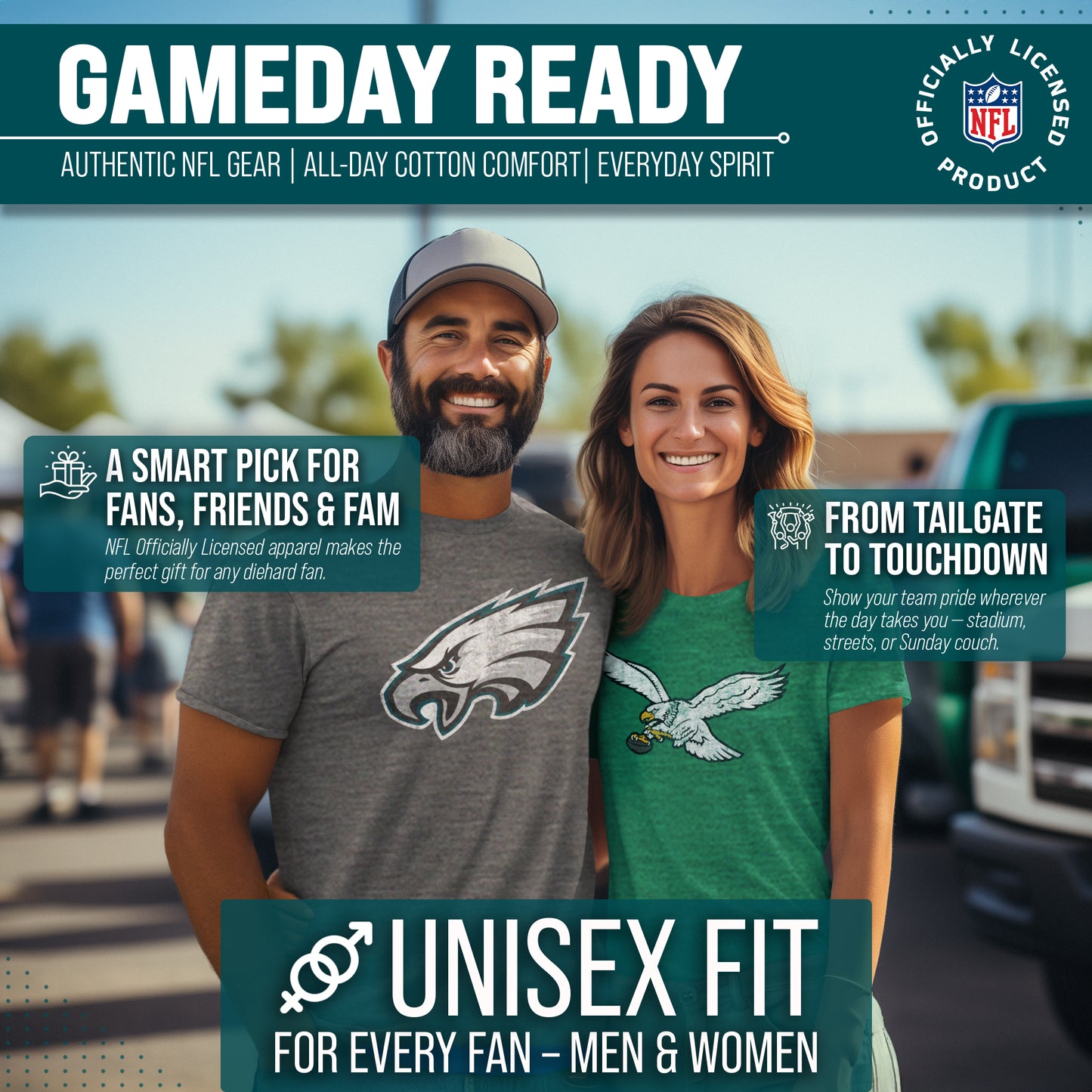 Philadelphia Eagles NFL Modern Throwback T-shirt - Gray